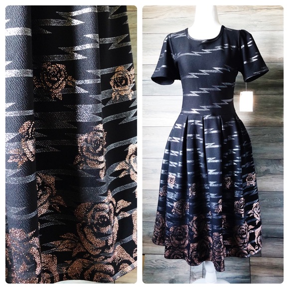 LuLaRoe Dresses & Skirts - Lularoe lightening rose Elegant Amelia Dress L XL